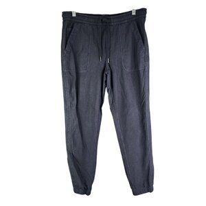 Womens Black Athleta Farallon Jogger Pants Drawstring Elastic Waist Size 8T